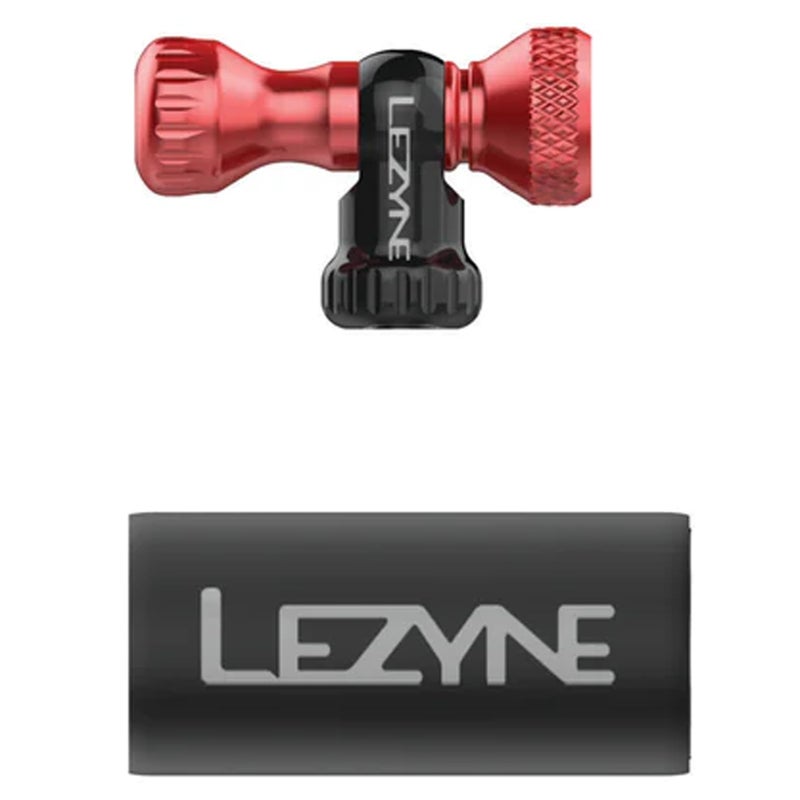 منفاخ التحكم LEZYNE C02، للرأس فقط، أحمر